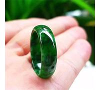 Women Green Jade Ring Nephrite Jade Rings Round Circle Rings Gift For Men Fine Jewelry (Gem Color : Green, Ring Size : 9)