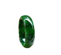 Women Green Jade Ring Nephrite Jade Rings Round Circle Rings Gift For Men Fine Jewelry (Gem Color : Green, Ring Size : 9)