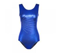 Women Gymnastics Leotards Sleeveless Tank Leotards Dance Ballet Bodysuit Costumes for Youth Girls Heart Shirt (Blue, 5-6)