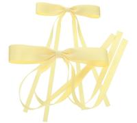 Women Hair Bow Clips Large Lace Barrettes for Long Hair 2Pcs | Yellow Bowknot Style, Metal Clip Grip, Easy Daily Wear for Weddings, Bridesmaids and Ponytails