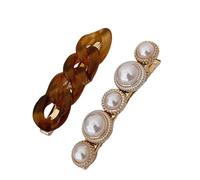 Women Hair Pearls Barrette Hair Clip 2000s Trend Side Clip Fashionable Elegant Sweet Chain Photo Props