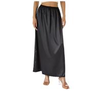 Women Half Slip Soft Satin Half Slip Lace Long Underskirt Half Slips For Under Dresses Little Girls Leather Skirt Black