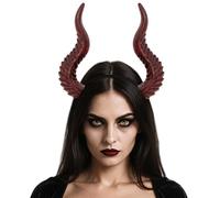 Women Halloween Devil Horns Headband Gothic Demon Witch Hairband Ox Sheep Horn Hair Hoop Headdress Day of the Dead Headwear Halloween Cosplay Party Headpiece Fancy Dress Costume Hair Accessory