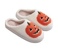 Women Halloween pooky Skellington Slippers Memory oam rch Support Breathable ink Slipper Fall Cozy Wear Halloween Christmas Holiday Slipper House Bedroom Shoes Orange