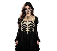 Women Halloween Rib Cage Corset Skeleton Chest Armor Cosplay Accessory | Perfect foHollow Out Plastic Bone Design,Cosplay,Fancy Party Dress,Festival,& Punk Club Dark Queen Costume,r Halloween