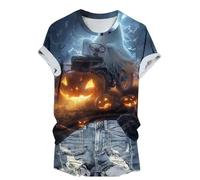 Women Halloween T Shirt Clearance Halloween Cute Ghosts Printed Tops Halloween Oversized Round Neck Short Sleeve Fashion Tees Fall Trendy Tees Halloween Casual Loose Basic Blouse UK Size 8-24