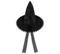 Women Halloween Witch Wizard Hat with Bowknot Pointed Witch Top Hat Halloween Dress Up Cap Costume Wide Brim Wizard Cosplay Cap Fancy Dress Costume Party Accessory