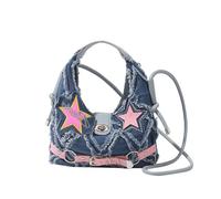 Women Handbag Five-Pointed Star Shoulder Bag Denims Crossbody Bag Simple Messengers Bag for Daily Travel