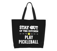 Women Handbag Stay Out Of The Kitchen Pickleball Tote Bag Fashion Shoulder Bags Large Capacity Shopping Bags, For Christmas, Work, Swim, 50x40cm
