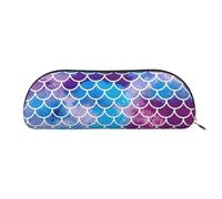 Women Hawaiian Surfer Wavy Print Cosmetic Bag Makeup Bag Travel Toiletry Bag, Mermaid Fish Scale, Taglia Unica