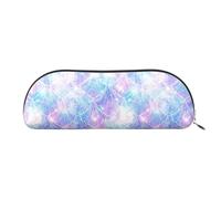 Women Hawaiian Surfer Wavy Print Cosmetic Bag Makeup Bag Travel Toiletry Bag, Mermaid Scale, Taglia Unica