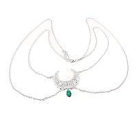 Women Head Chain Bride Forehead Chain Waterdrop Rhinestone Hollow Moon Multi-layer Sweet Headpiece Tassel Wedding Hair AccessoriesHeadbands(green)