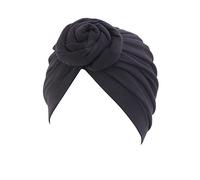 Women Head Scarf Hat Cap Hair Scarf Turban Head Wrap Turban Hats Headwear Popular Headbands for Women (Black, One Size)