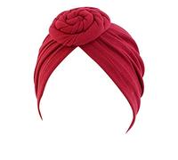 Women Head Scarf Hat Cap Hair Scarf Turban Head Wrap Turban Hats Headwear Popular Headbands for Women (Wine, One Size)