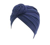 Women Head Scarf Hat Cap Hair Scarf Turban Head Wrap Turban Hats Headwear Popular Headbands for Women (Navy, One Size)