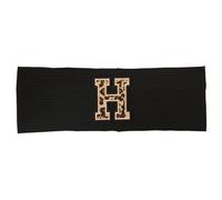 Women Headband Turban Print Letters Knitted Striped Headbands Ribbed Soft Casual Cotton Head Wrap For Ladies Hair Bands Accessories(Black H)