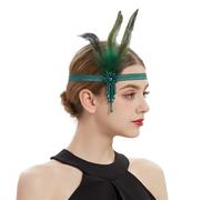 Women Headpiece Feather Women Headpiece Feather Headband Shiny Headdress(Color2)