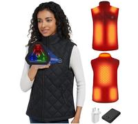 Women Heated Gilet Lightweight Quilted Heating Vest with 7.4V Battery | 7.4V Battery Pack Battery-Powered, Upgraded Heating Element, 3 Heat Settings, Portable Quilted Heated Gilet for Outdoor Work