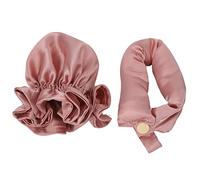 Women Heatless Hair Curler Headband Portable Satin Sleep in Hair Curls Headband Dusty Pink