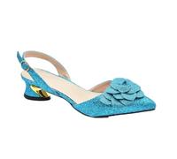 Women Heel Party Ladies Italian Design Shoes And Bag Set Decorated With Rhinestone Handbag Wedding Party A Pair Shoes S Blue 9