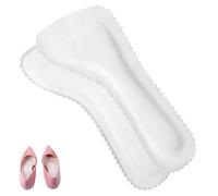 Women High Heel Cushions 7.3 Inch Leather Inserts, 1 Pair | White or Black, Quick Install Anti-friction Design, Invisible Fit for Open-toe Heels and Long Walks