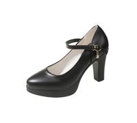 Women High Heeled Court Shoes Clearance UK,Block Heel Mary Jane Shoes Ladies Platform Pointed Toe Courts Shoe Wedding Bridal Prom Occasion Heels Classic Dress Pump Buckle Ankle Strap Work Pumps
