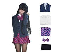 Women High School Sailor Navy Uniform Anime Komi Can't Communicate Shouko Komi Najimi Osana Cosplay Costume (2XL, blue)
