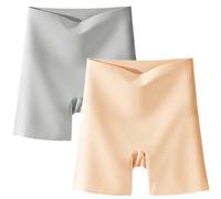 Women High-waist Ice Silk Underwear with Tummy-control Hip-lifting,Ultra Slim Traceless Panties Shapewear Shorts (12,L)