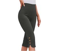 Women High Waisted Capri Leggings UK Sale Clearance Ladies Yoga Pants Cherry Berry Cropped Trousers Pedal Pushers Tummy Control Lounge Pants Stretch Work Tracksuit Bottoms Running Gym Leggings