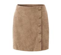 Women High Waisted Invisible Zipper 2-in-1 Mini A-Line Corduroy Casual Skirt, Beige Skirts for Women A-line Mini Skirt (Beige,Small)