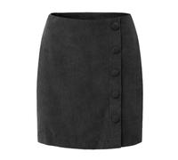 Women High Waisted Invisible Zipper 2-in-1 Mini A-Line Corduroy Casual Skirt, Beige Skirts for Women A-line Mini Skirt (Black,Medium)