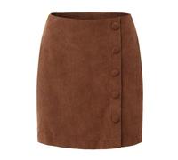 Women High Waisted Invisible Zipper 2-in-1 Mini A-Line Corduroy Casual Skirt, Beige Skirts for Women A-line Mini Skirt (Brown,Small)