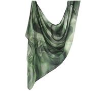 Women Hijab Watercolour Floral Printed Breathable Light Weight Soft Rayon Viscose Woven Muslim Women Shawl Hijab Scarf, Blackish Green, 180x80CM