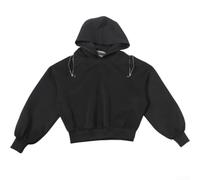 Women Hipster Hoodie Mesh Shoulder Zipper Street Style Pullover Sweatshirt for Soft Stretchable Comfortable Top S-L(Black L)
