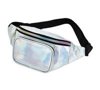 Women Holographic Waist Bag Men Shiny Fanny Pack Hologram Hip Bum Bag Travel Chest Pocket with Adjustable Strap for Travel(Sliver)