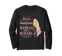 Women Holy Rosary Roman Catholic Ave Maria Mary Long Sleeve T-Shirt