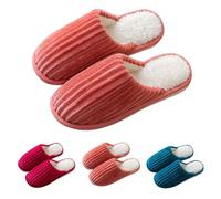 Women Home Slippers, Ladies Slip On Slippers, Close Toe Shoes Comfy Scuff Slipper Solid Color Corduroy Shoe Homewear Plush Soft Terry House Shoes Winter Indoor Footwear Memory Foam Slipper