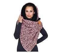 Women Hooded Scarf Ladies 2 in 1 Winter Warm Knitted Multifunctional Crochet Shawl Wrap Hat Scarves Neckwarmer Neck Gaiters Neck Wrap Neckerchief Neck Warmer Snoods Xmas Christmas Gifts