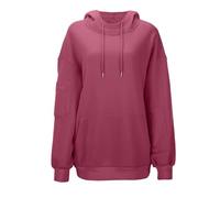 Women Hoodie Jumpers Ladies Eye Cover Built In Sweatshirts Plain Drawstring Pullover Loose Fit Oversize Sweatshirt Long Sleeve Sweaters with Pockets Jumper Casual Soft Blouses Airplane Holiday Tops