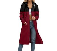 Women Hoodie Zipper Long Sleeve Loose Fit Pullover Fleece Sweatshirt Casual Outerwear for Winter Autumn Cozy Soft and Hoodie Women, Wine Red, M