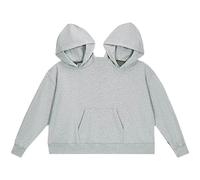 Women Hoodies Funny Couple Hooded Sweatshirt Unisex Oversized Casual Long Sleeve Pullover Loose Fit Top For Two People Wearing Knit Sweater Hoodie Women Hoodie Women Cute (Grey, One Size)
