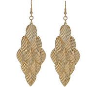 Women Hoop Earring for Girls Dangle Drop Packs Ear Jewelry Long Hanging Metal Link Leaf Earrings for Women - Nine Leaves Rhombus,en Convenient Handled