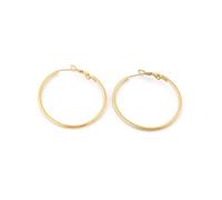 Women Hoop Earrings Set, Gold Plated Earring 40X2mm Big Circle Stainless Steel for Holiday Gifts Family Parties Wedding