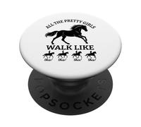 Women Horse riding all pretty girls walk like this PopSockets Adhesive PopGrip