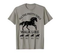Women Horse riding all pretty girls walk like this T-Shirt