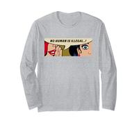Women Human Rights - No Human Is Illegal - Comic Pop Art Long Sleeve T-Shirt