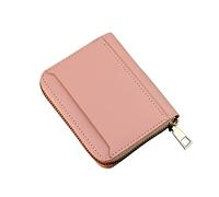 Women ID Short Wallet Solid Color Bag Zipper Purse Multiple Card Slots Clutch Bag Note 20 Case Wallet (Pink, One Size)