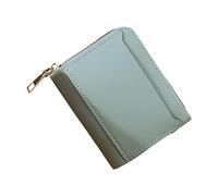 Women ID Short Wallet Solid Color Bag Zipper Purse Multiple Card Slots Clutch Bag Note 20 Case Wallet (Blue, One Size)