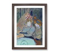 Women In A Street Cafe By Marianne Von Werefkin Classic Painting Framed Print | A2 Walnut Framed Wall Art | Ready to Hang | Classic Food Picture | Living Room Bedroom Lounge Office