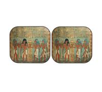 Women in Ancient Egypt Car Windshield Sun Shade 2-Piece, Foldable Sunshade for Car Front Window and Interior Sun Protection, Universal Auto Sun Blocker Visor Protector Medium